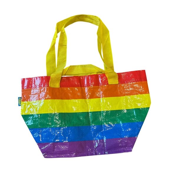 $5 WHEN BUNDLED IKEA Small Rainbow Color Reusable Shopping Tote Bag - Picture 2 of 9